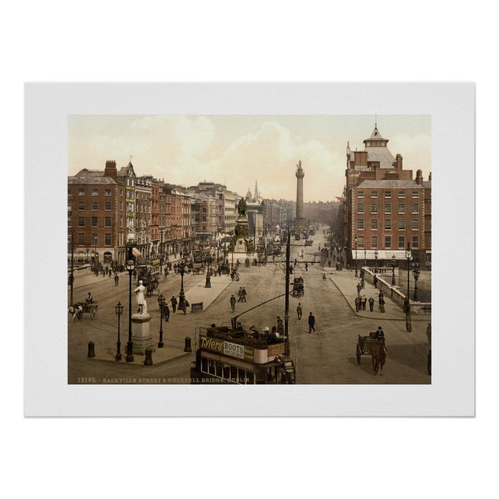 Foto Calle de Sackville, Dublín del siglo XIX Irlanda Posters