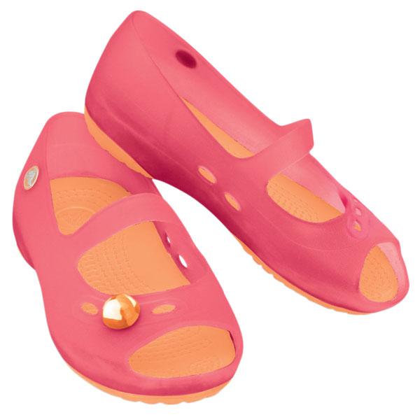 Foto Calzado playa junior Crocs Carlie Flat Girls Hot Pink / Cantaloupe