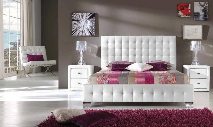 Foto Cama con Cabezal Carol Tapizado