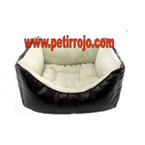 Foto Cama confort de cuero forrada de borrego