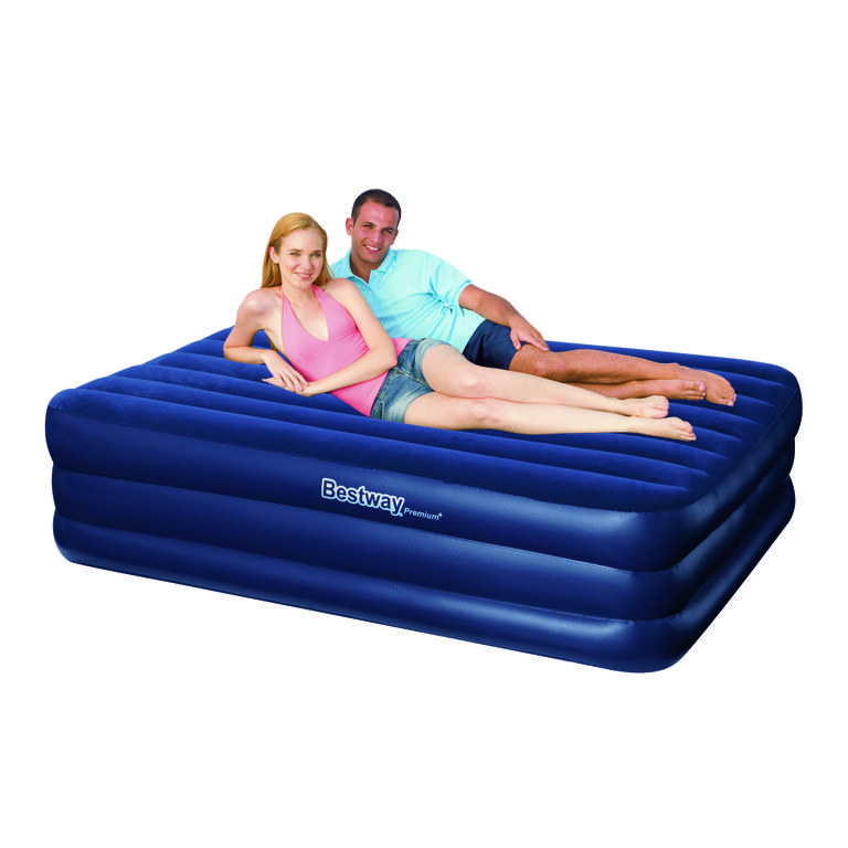 Foto cama hinchable flocada doble premium extra calidad