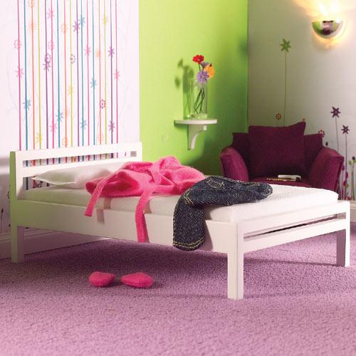 Foto Cama minimalista blanca - miniaturas - casas de muñecas escala 1:12