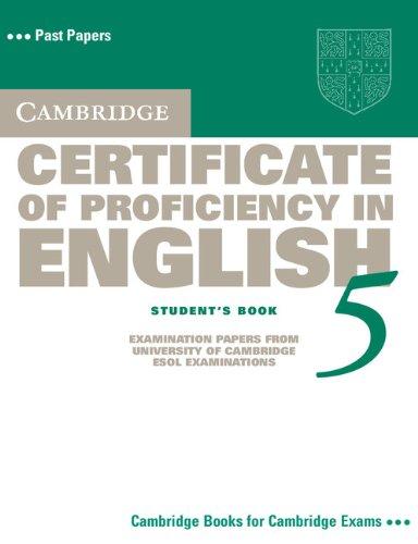 Foto Cambridge Certificate of Proficiency in English 5 Student's Book: Paper 5: Examination Papers from University of Cambridge ESOL Examinations (CPE Practice Tests)