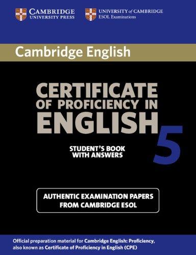 Foto Cambridge Certificate of Proficiency in English 5 Student's Book with Answers: Paper 5: Examination Papers from University of Cambridge ESOL Examinations (CPE Practice Tests)