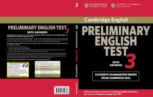 Foto Cambridge Preliminary English Test 2nd 3 Student's Book with Answers: Examination Papers from the University of Cambridge ESOL Examinations (Cambridge Books for Cambridge Exams)