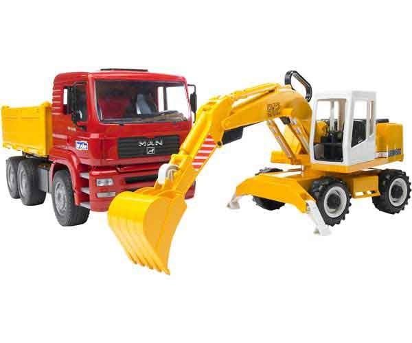 Foto Camión man tga con excavadora liebher