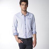 Foto Camisa a rayas corte slim (ajustado) manga larga - Soft Grey