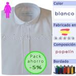 Foto camisa blanca niña popelín (sin bolsillo)