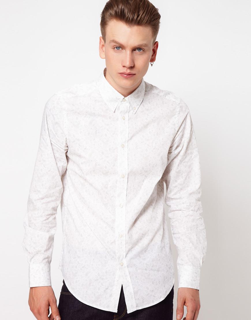 Foto Camisa con estampado de cachemir de Ben Sherman Blanco nube