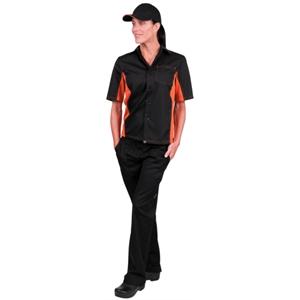 Foto Camisa contraste Chef Works Talla: S Color: Negro y naranja