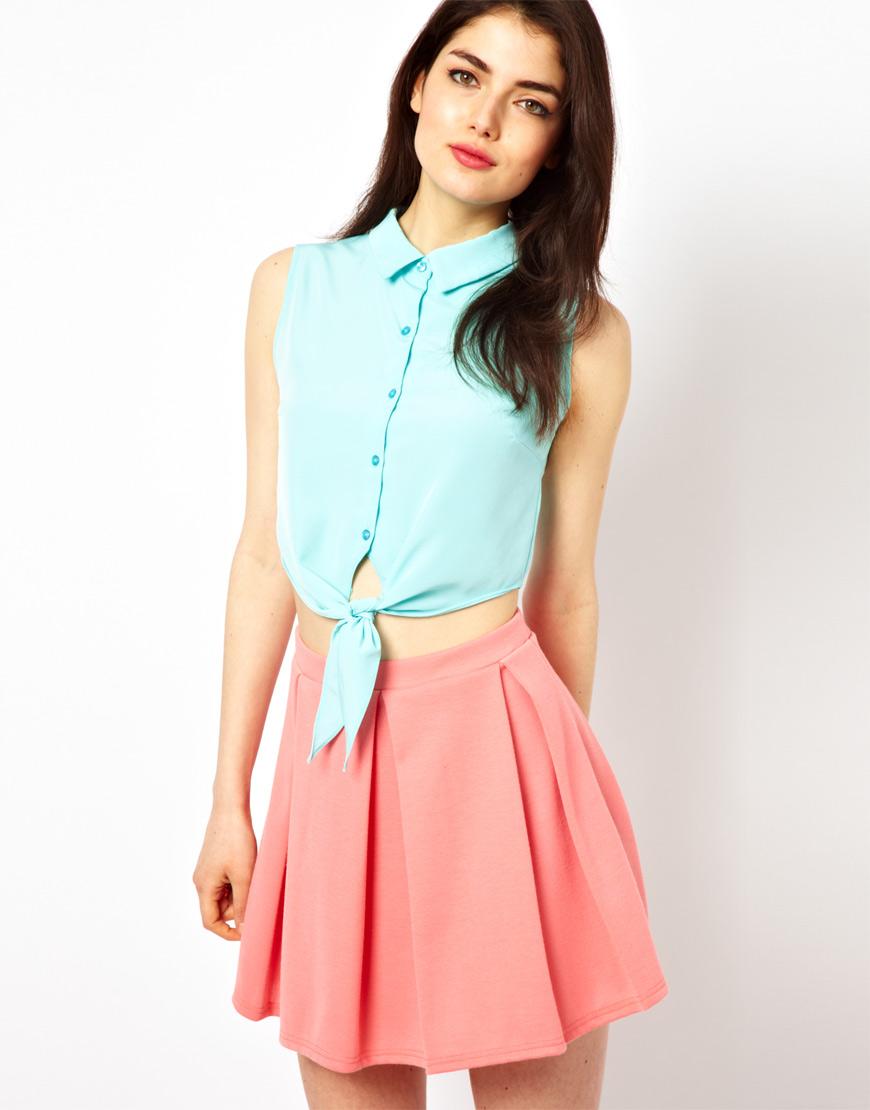 Foto Camisa corta anudada de Oh My Love Azul