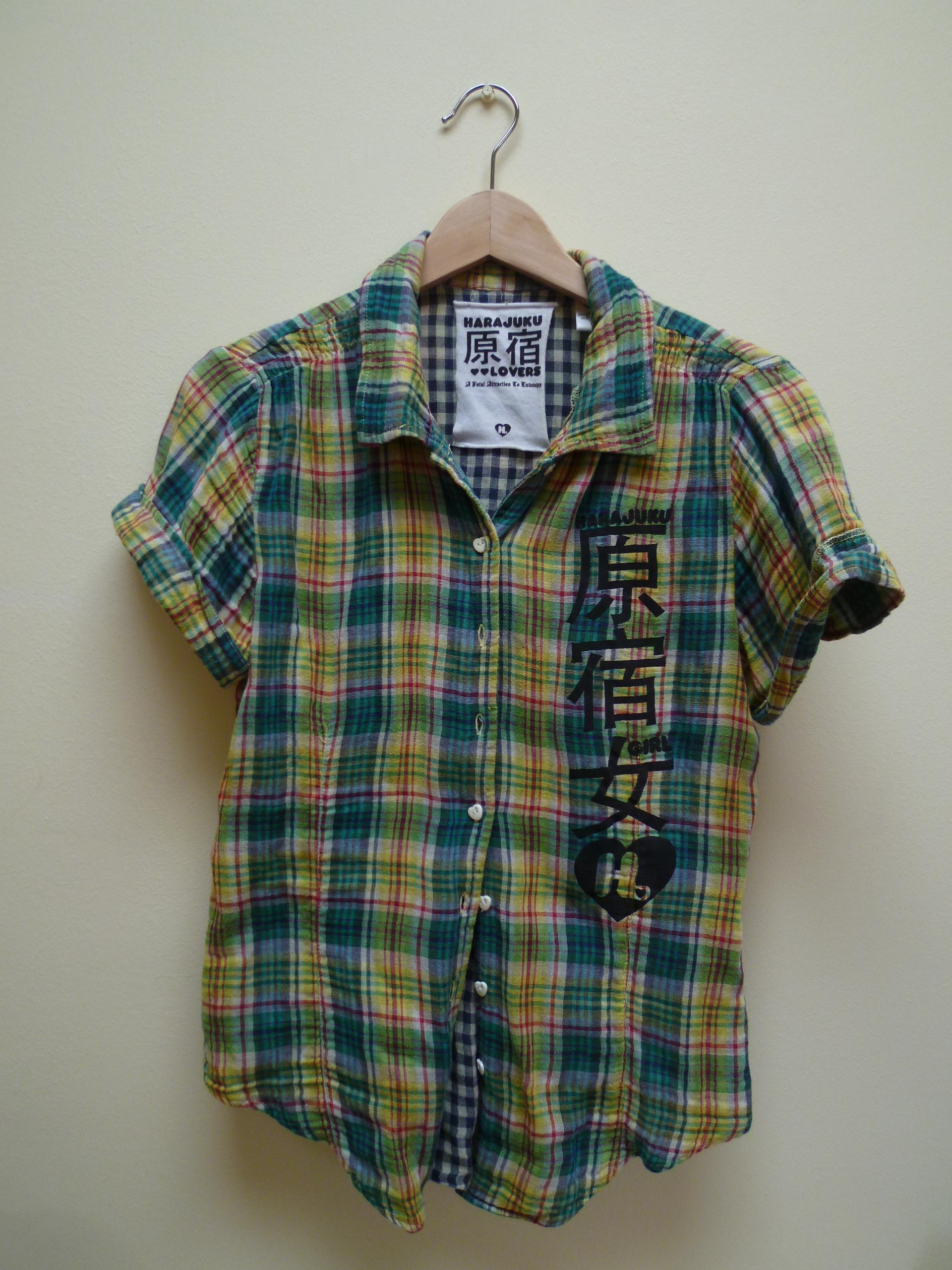Foto Camisa cuadros verdes y amarillos Harajuku Lovers.