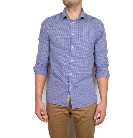Foto Camisa cuadros vichy color marino, 100% algodón
