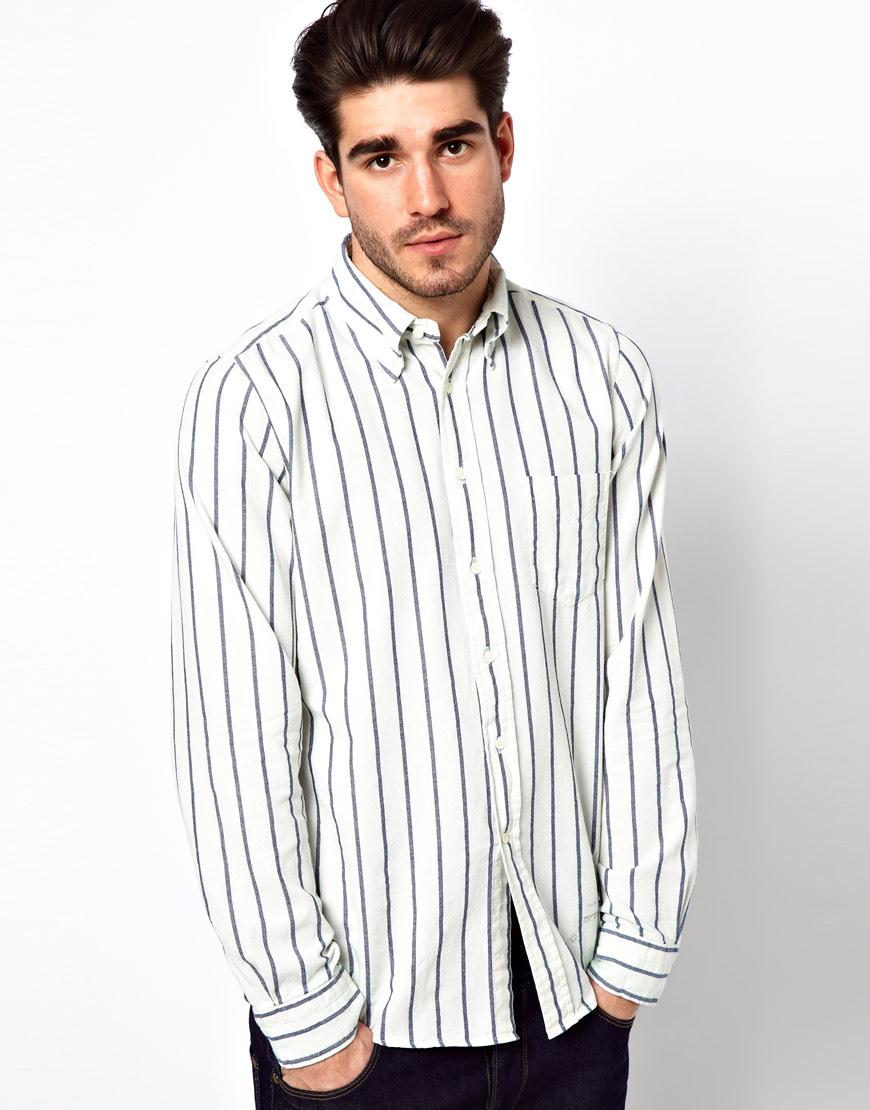 Foto Camisa de algodón Oxford a rayas de Gant Rugger Blanco