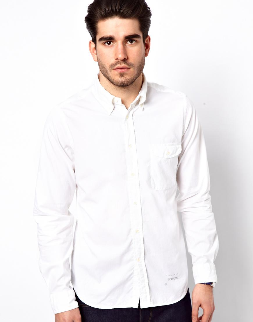 Foto Camisa de algodón Oxford lavado de Gant Rugger Blanco