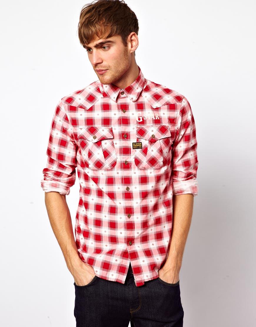 Foto Camisa de algodón Western de G-Star Rojo