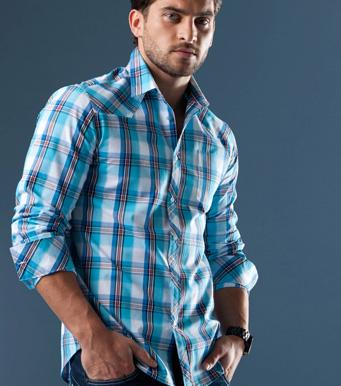 Foto Camisa de cuadros manga larga TOP STUDIO hombre