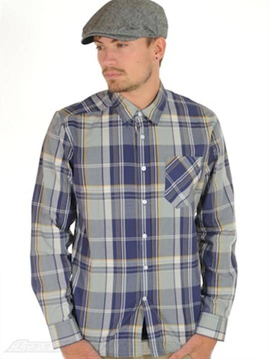 Foto Camisa De Manga Larga Volcom Ex Factor Plaid Plata Azuloscuro