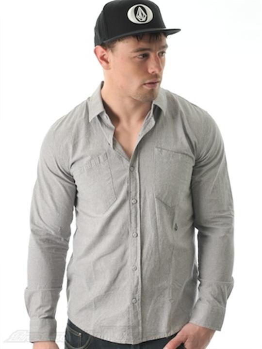 Foto Camisa de manga larga Volcom Lodger Chambray gris Vintage
