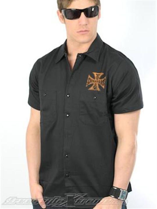 Foto Camisa de trabajo JJ Motor Oil Logo West Coast Choppers Negro