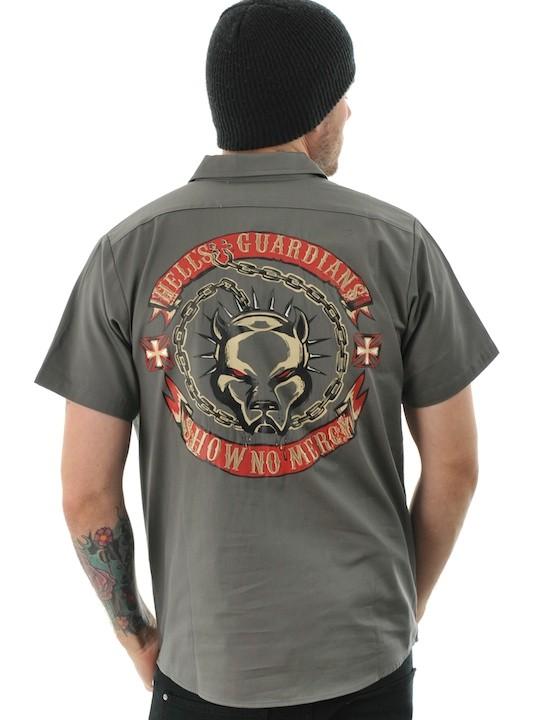Foto Camisa De Trabajo West Coast Choppers Pitbull Gris