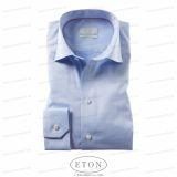 Foto Camisa ETON de ajuste clásico de sarga azul mangas y cuerpo extra largos