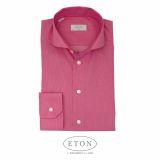 Foto Camisa ETON rosa slim fit de sarga con microestructura