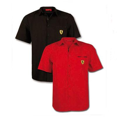 Foto Camisa hombre Ferrari escudo manga corta negro talla S