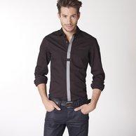 Foto Camisa lisa corte slim (ajustado) manga larga - LA Redoute Creation