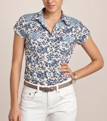 Foto Camisa manga corta estampada mujer