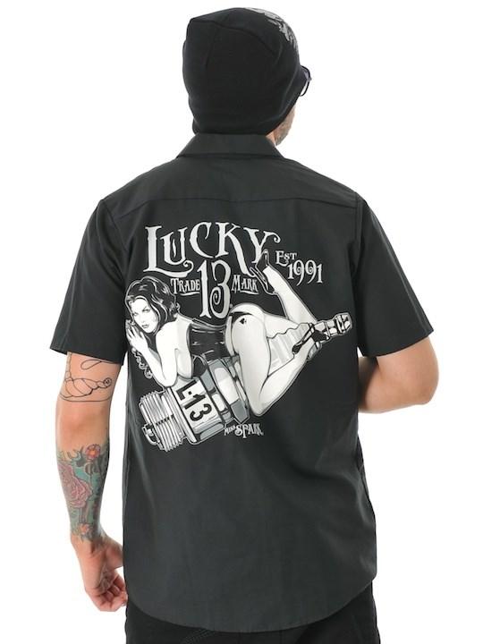 Foto Camisa Manga Corta Lucky 13 Ember Negro