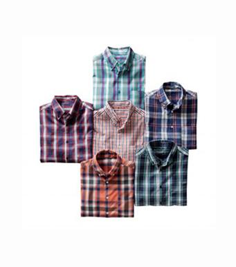 Foto Camisa manga larga de cuadros hombre