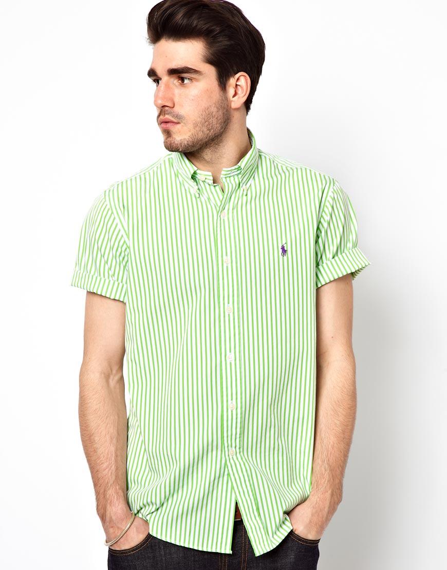 Foto Camisa sartorial de manga corta a rayas de Polo Ralph Lauren Verde