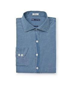 Foto Camisa Slim-Fit Efecto Lavado Algodón blue bonet H.E. by MANGO