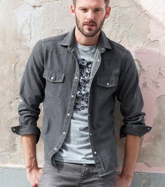 Foto Camisa vaquera manga larga hombre