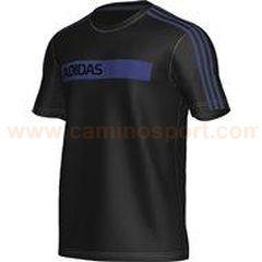 Foto camiseta adidas para hombre lin s/s tee negro/azutin (x27514)