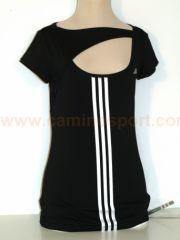 Foto camiseta adidas para mujer cl q1feminintee negro/blanco (v35648)