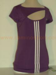 Foto camiseta adidas para mujer cl q1feminintee real/blanco (v35644)