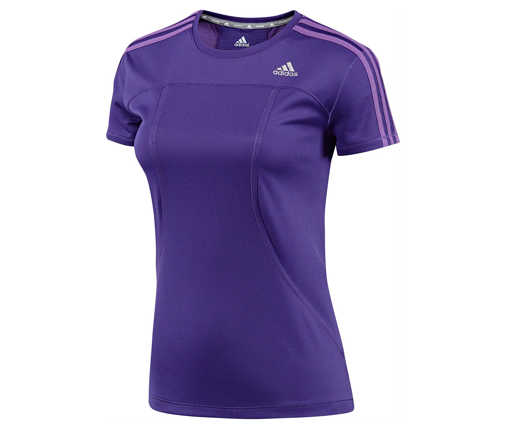 Foto Camiseta Adidas Response 3 Stripes Violeta Mujer