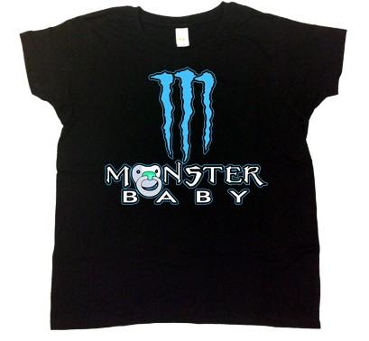 Foto Camiseta bebé niño/niña negra monster baby