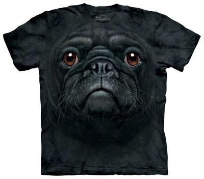 Foto Camiseta Black Pug Face, 3x3 in.