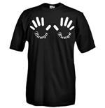 Foto Camiseta Bunga Bunga Fan en negro, modelo mano blanca