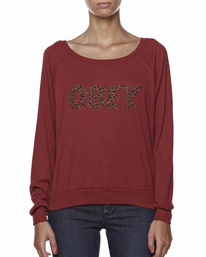 Foto Camiseta Cheetah Font De Obey - Borgoña Polvoriento