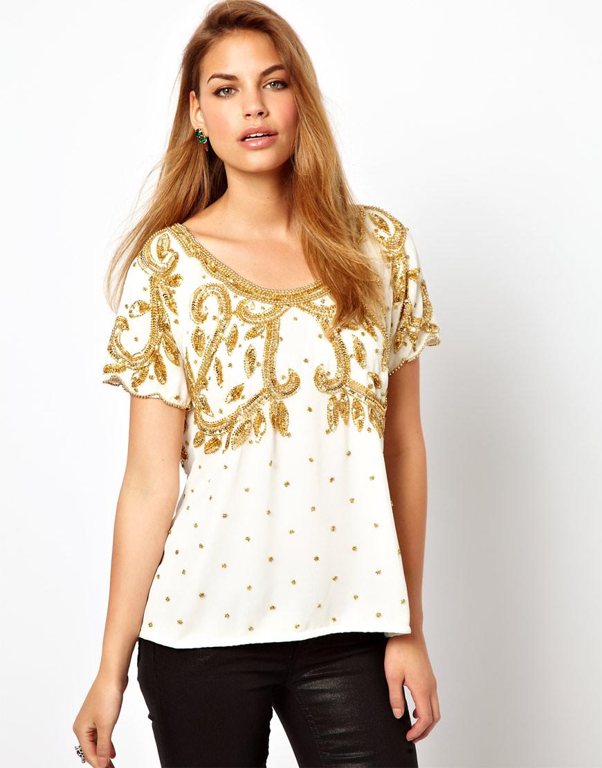 Foto Camiseta con adornos Vicky de Virgos Lounge Crema