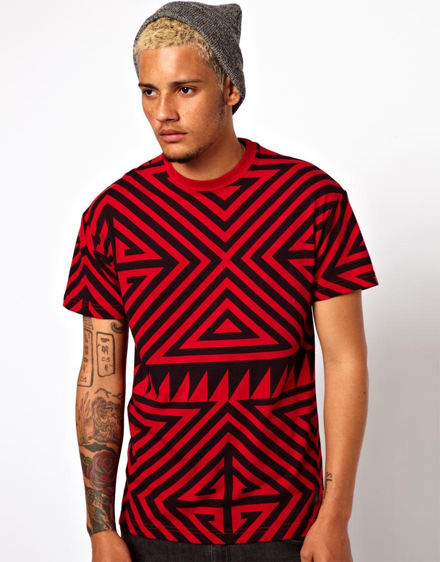 Foto Camiseta con diseño geométrico Sangamo de 10 Deep Red geo