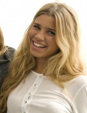 Foto Camiseta con escote abierto y botones de nacar