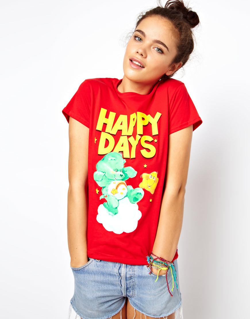 Foto Camiseta con estampado de oso amoroso y texto Happy Days de Joystic...
