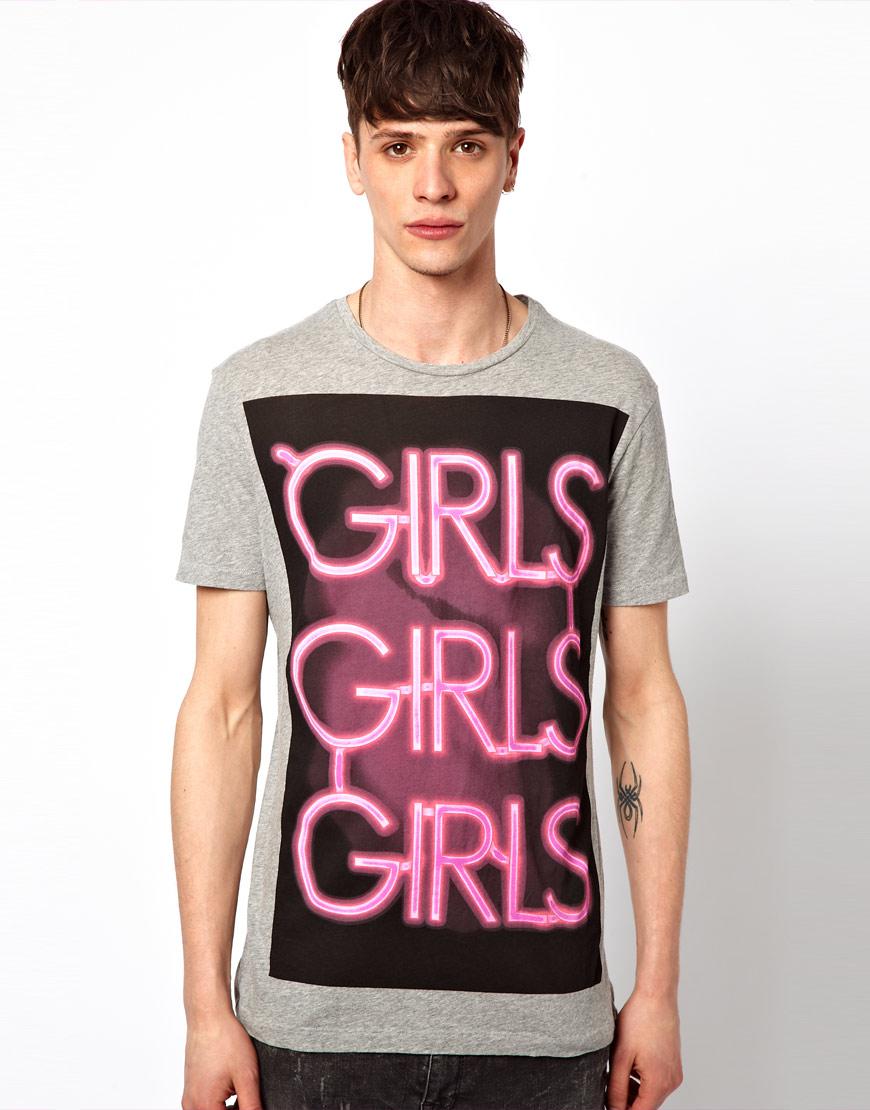 Foto Camiseta con estampado Girls Girls Girls de Sin Star Gris
