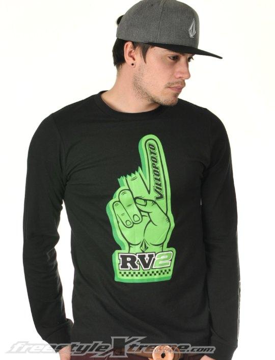 Foto Camiseta De Manda Larga Volcom Villopoto Negro