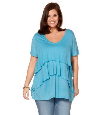 Foto Camiseta de mujer con volantes